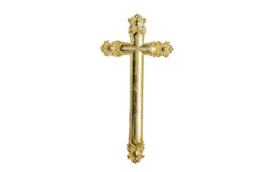Gouden Kleurenkruis en Kruisbeeld Begrafenisdecoratie DP021